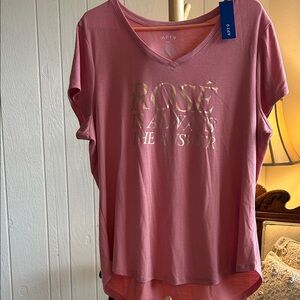 Apt. 9 Women's Rosé Graphic Tee - Pink and Gold